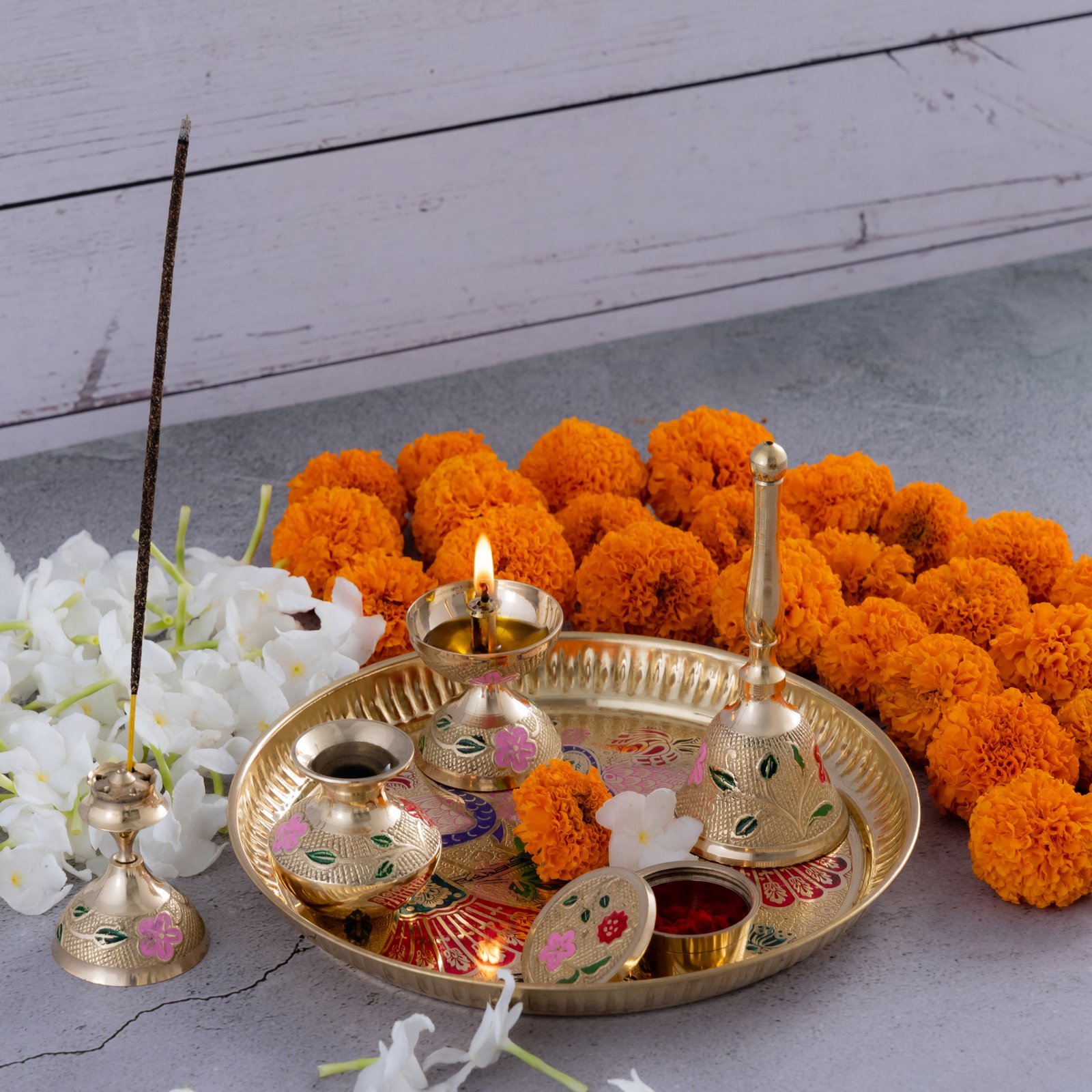 Brass Puja Thali Set