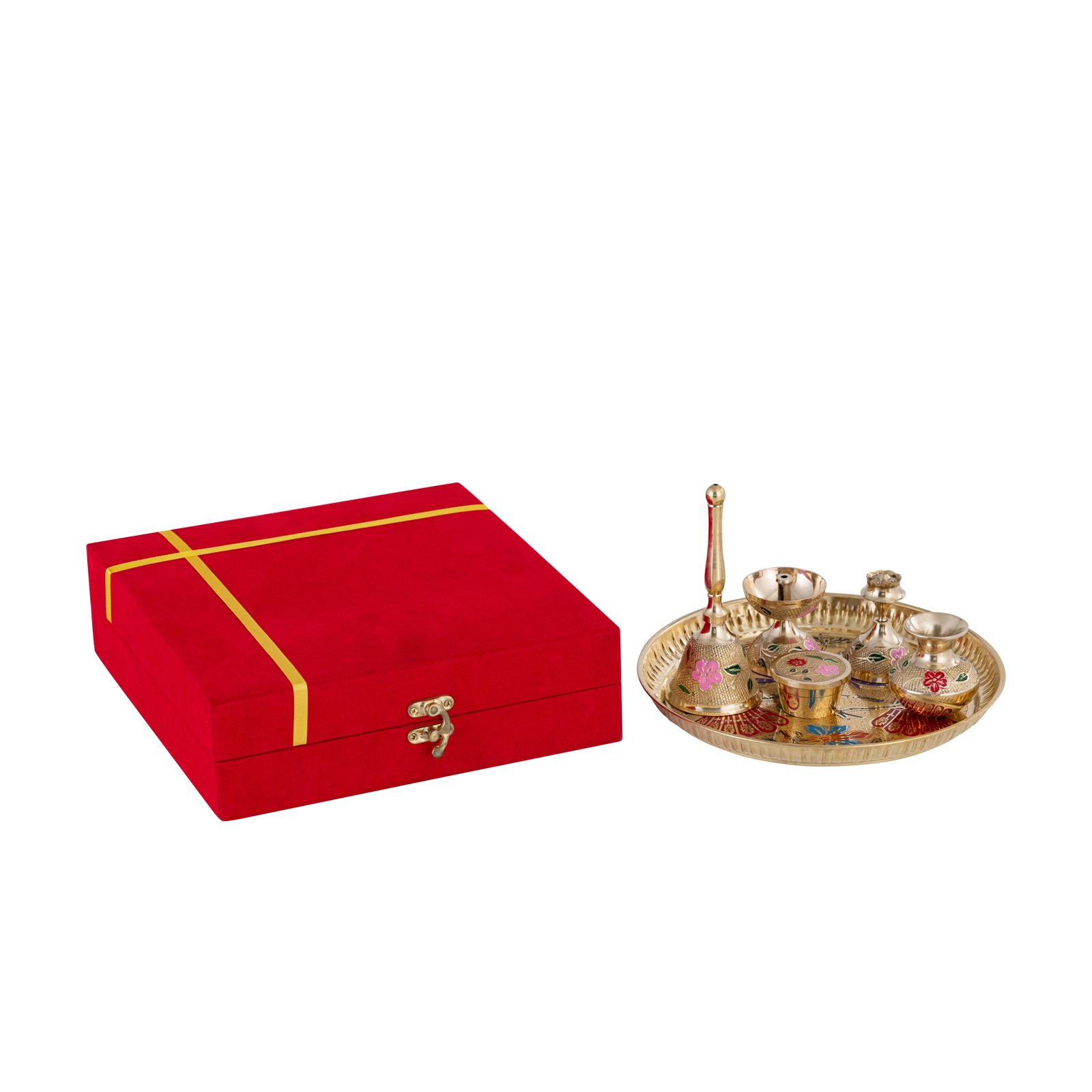 Brass Puja Thali Set photo 4